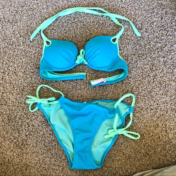 Victoria's Secret Other - VS - Light Blue & Seafoam Green Halter Bikini